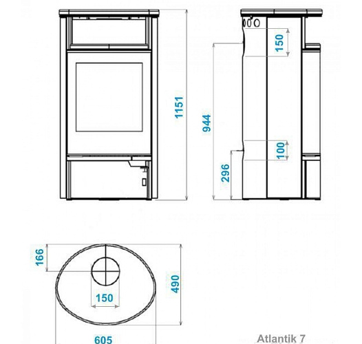 Печь-камин Atlantik 7 песчаник_1